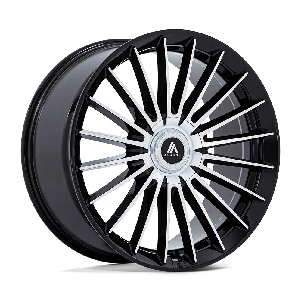 Asanti Black AB048 VICEROY Gloss Black W/ Machined Face 22x10.5 +38 5X112/5X120 72.56
