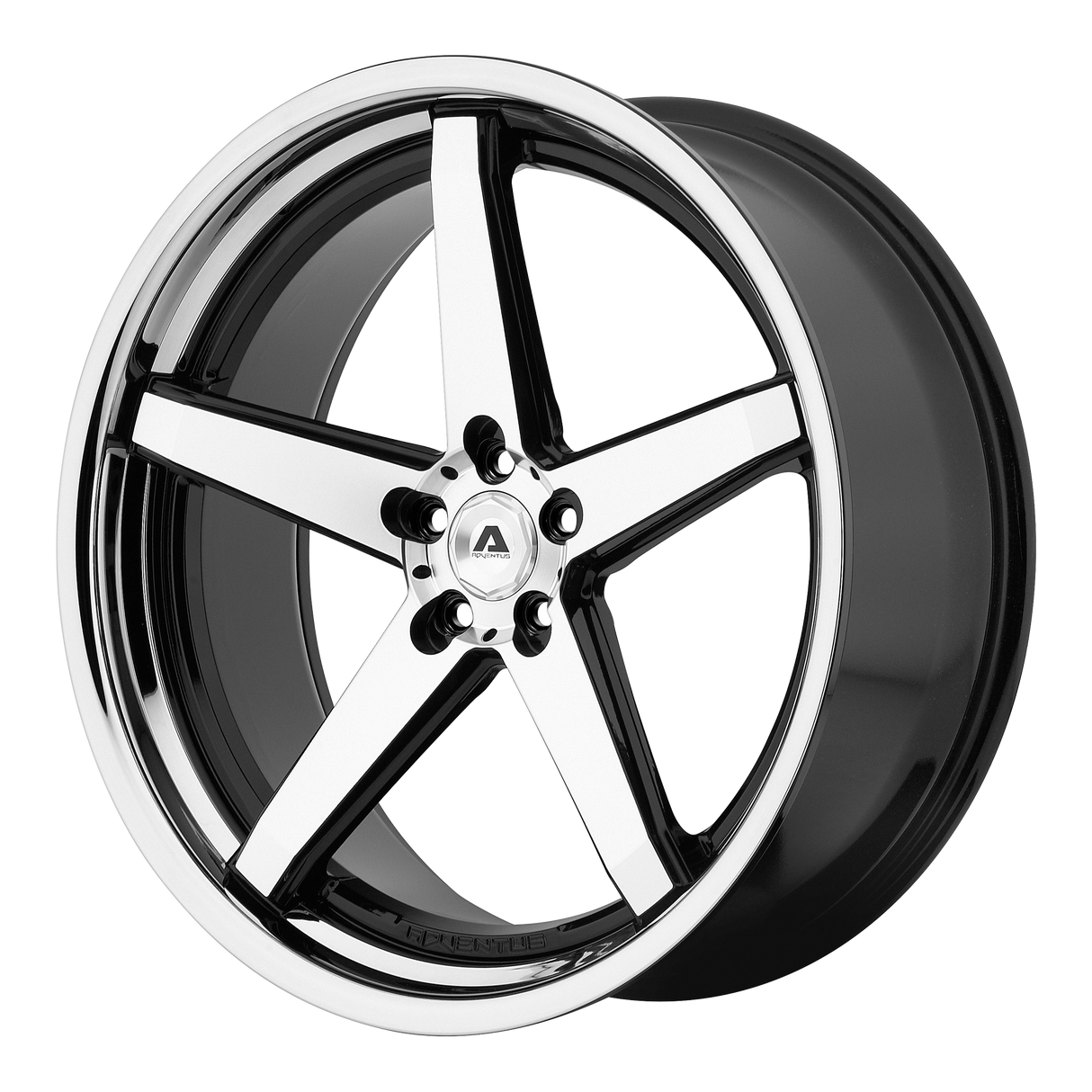 Adventus AVS-2 Gloss Black Machined W/ Ss Lip 22x10.5 +25 5X120 74.1