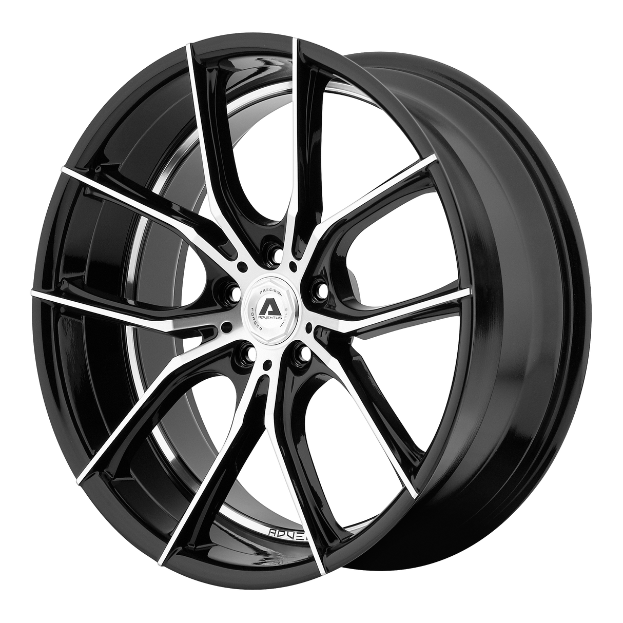 Adventus AVX-6 Gloss Black Machined 22x10 +38 5X112 74.1