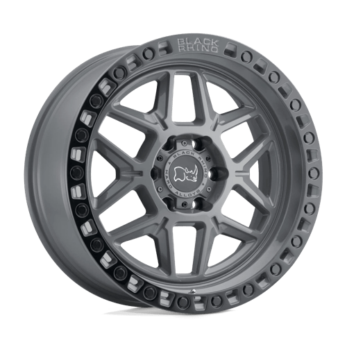 Black Rhino Hard Alloys KELSO Battleship Gray W/ Black Ring 18x9 +0 5X139.7 78.1