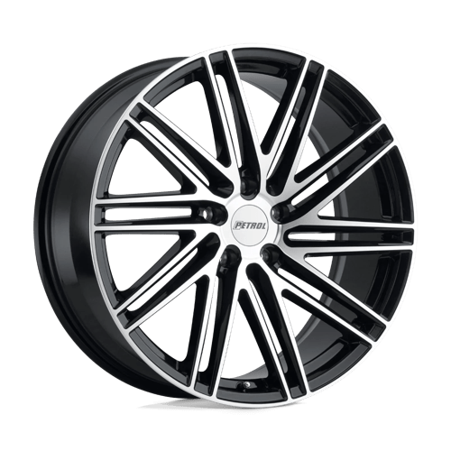 Petrol P1C Gloss Black W/ Machined Face 19x8 +40 5X108 72.1