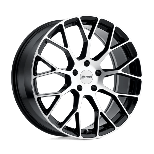 Petrol P2B Gloss Black W/ Machined Face 15x7 +40 4X100 72.1