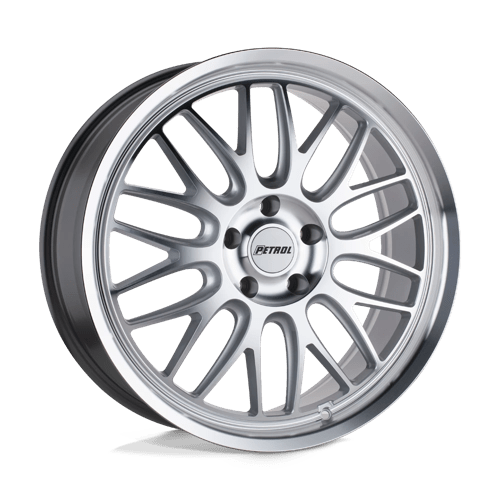 Petrol P4C Silver W/ Machined Face & Lip 17x8 +40 5X112 66.56
