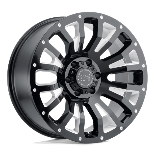 Black Rhino Hard Alloys PINATUBO Gloss Black W/ Milled Inside Window 18x9.5 +0 5X139.7 78.1