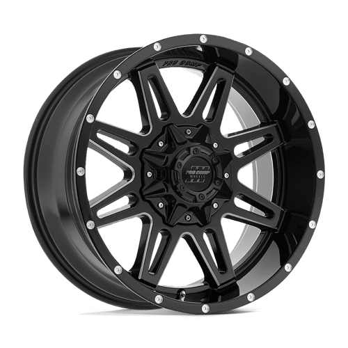 Pro Comp Alloys PA42 BLOCKADE Gloss Black Milled 20x9.5 -6 8X165.1 125.2