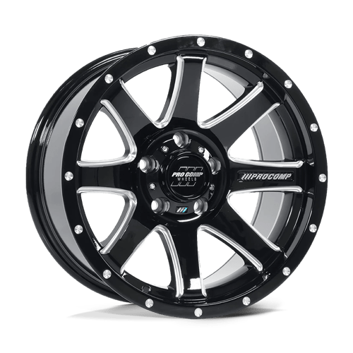 Pro Comp Alloys PA76 PATRIOT Gloss Black Milled 17x9 -6 5X127 71.5