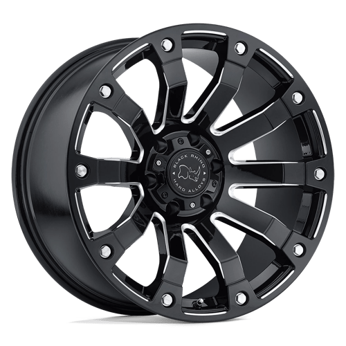 Black Rhino Hard Alloys SELKIRK Gloss Black Milled 20x10 -23 5X127 78.1