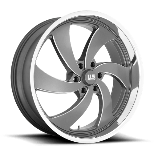 US Mag U133 DESPERADO Anthracite Milled Diamond Cut Lip 24x9 +25 6X135 87.1