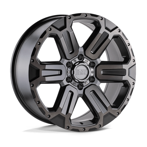 Black Rhino Hard Alloys WANAKA Matte Gunmetal W/ Brushed Face & Gunmetal Tint 17x8.5 +12 6X139.7 112.1