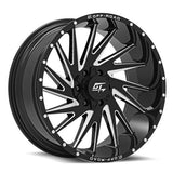 GT OFFROAD TOMAHAWK Gloss Black Milled 22x10 -18 8x165.1/8x170 125.2