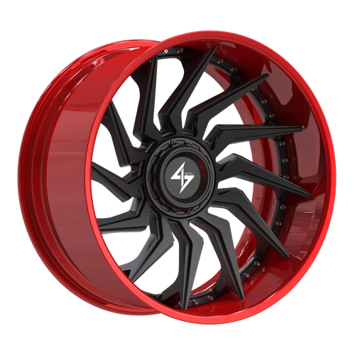 SENTALI BARREL FORGED XTREME BFX4 Red Lip / Matte Black Centre 22x10 -24 8x165.1/8x170 125.2
