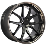 720 Luxury VANQUISH Satin Black - Black Stainless Lip 19x9.5 +35 5x112 66.6