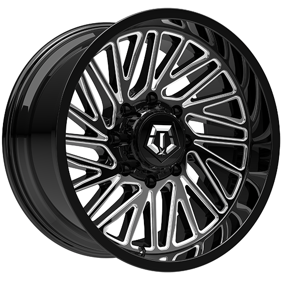 TIS Wheels 553 Gloss Black - Milled Edge 22x10.0 -12 8x180 124.3
