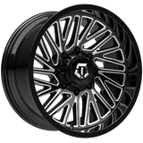 TIS Wheels 553 Gloss Black - Milled Edge 22x10.0 -12 8x180 124.3