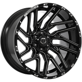 TIS Wheels 554 Gloss Black - Milled Edge 22x12.0 -44 6x135/6x139.7 108.1