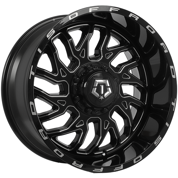 TIS Wheels 544 Gloss Black - Milled Edge 22x10.0 -19 5x127/5x139.7 78.1
