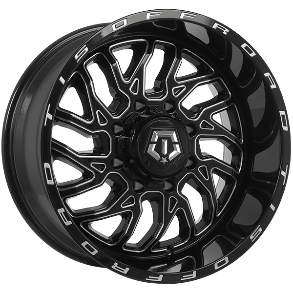 TIS Wheels 544 Gloss Black - Milled Edge 20x8.2 -198 8x200 156.17