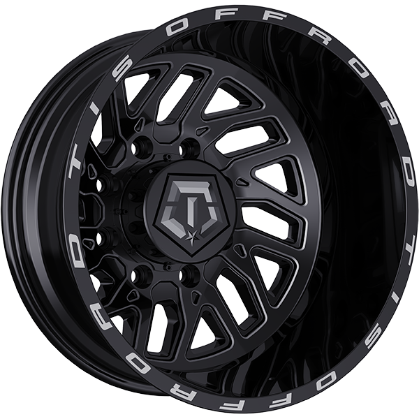 TIS Wheels 544 Gloss Black - Milled Edge 20x8.2 -198 8x165.1 121.7