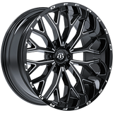 TIS Wheels 565 Gloss Black - Milled Edge 20x9.0 +18 6x139.7 106.1