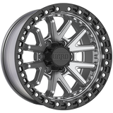 Ruffino HARD DUNE Satin Gray - Black Lip 18x8.5 +25 6x135 87.1