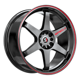 SPEC-1 RACING STP-33 Gloss Black / Red Line 17x8 +38 5x114.3/5x100 73.1