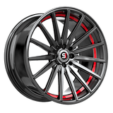 SPEC-1 RACING SP-69 Gloss Black / Red Under Cut 18x8 +38 5x114.3/5x100 73.1