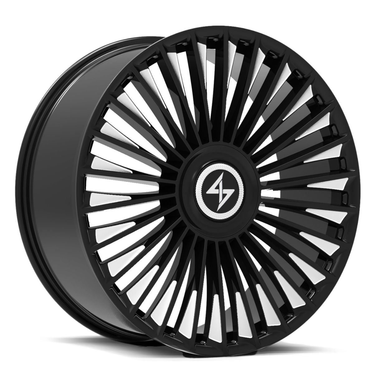 SENTALI LUXX TURBINE Gloss Black Milled Tips 22x10 +20 6x135/6x139.7 106.1