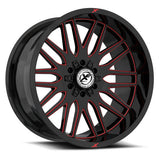 XF OFFROAD XF-240 Gloss Black Milled Red 18x9 +12 5x127/5x139.7 78.1