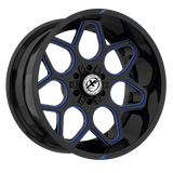 XF OFFROAD XF-233 Gloss Black Milled Blue 20x9 +12 6x135/6x139.7 106.4