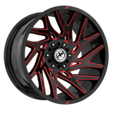 XF OFFROAD XF-229 Gloss Black Milled Red 22x12 -44 5x127/5x139.7 78.1