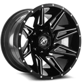 XF OFFROAD XF-218 Gloss Black Milled 20x9 +0 5x127/5x139.7 78.1