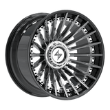 SENTALI BARREL FORGED XTREME BFX1 Gloss Black Lip / Chrome Centre 22x10 -24 6x135/6x139.7 106.1
