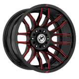 XF OFFROAD XF-232 Gloss Black Milled Red 20x10 -12 8x165.1/8x170 125.2