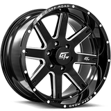 GT OFFROAD INVASION Gloss Black Milled 22x10 -18 8x180 125.2