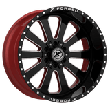 XF OFFROAD XFX-302 Gloss Black Milled W/Red Inner 24x14 -76 5x127/5x139.7 78.1