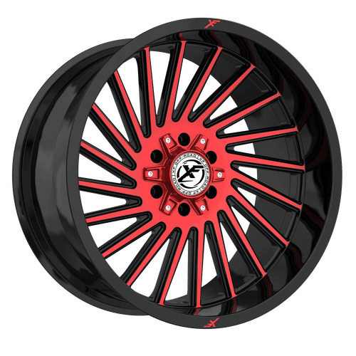 XF OFFROAD XF-239 Black Machined Red 20x9 +12 8x165.1/8x170 125.2