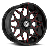 XF OFFROAD XF-238 Gloss Black Milled Red 18x9 +0 6x135/6x139.7 106.4