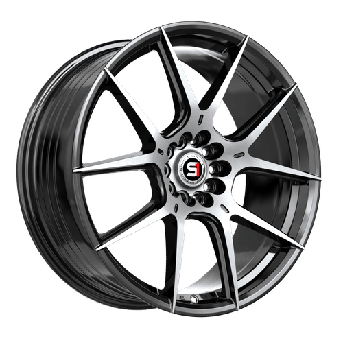 SPEC-1 RACING SP-71 Gloss Black Machined 20x8.5 +38 5x112/5x114.3 73.1