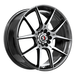 SPEC-1 RACING SP-71 Gloss Black Machined 20x8.5 +38 5x112/5x114.3 73.1