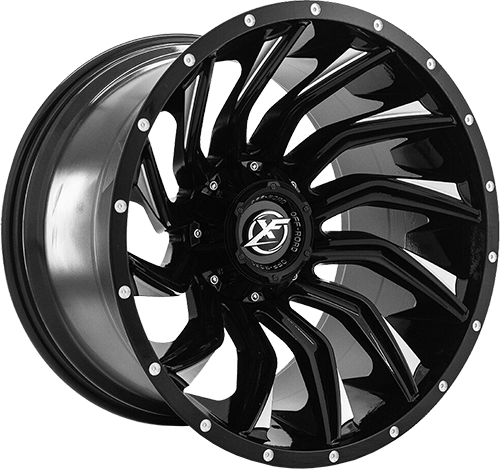 XF OFFROAD XF-224 Gloss Black Milled 24x14 -76 5x127/5x139.7 78.1