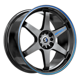 SPEC-1 RACING SPT-33 Gloss Black / Blue Line 18x8.5 +38 5x114.3/5x110 73.1