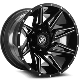 XF OFFROAD XF-218 Gloss Black Milled 22x12 -44 8x170/8x165.1 125.2