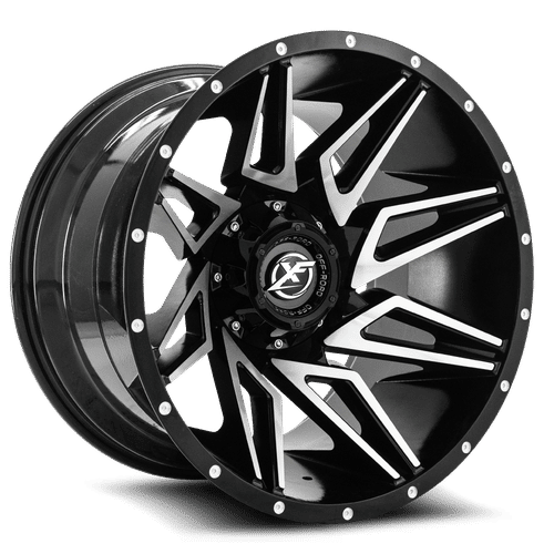 XF OFFROAD XF-218 Gloss Black Machined 20x10 -24 5x139.7/5x150 110.3