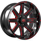 GT OFFROAD Invasion Gloss Black Milled Red Gloss Black Milled Red 20x9 +12 8x170 125.2