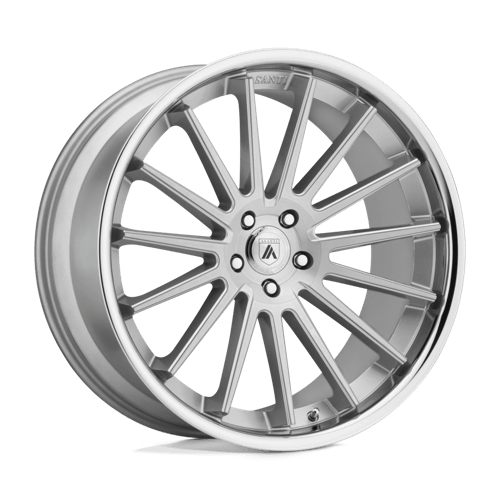 Asanti Black ABL-24 BETA Brushed Silver W/ Chrome Lip 20x9 +15 5X115 72.6