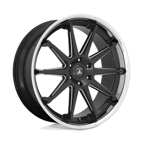 Asanti Black ABL-29 EMPEROR Gloss Black Milled W/ Chrome Lip 24x10 +15 6X139.7 106.25