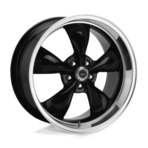 American Racing AR105 TORQ THRUST M Gloss Black W/ Machined Lip 17x8 +0 5X127 78.3