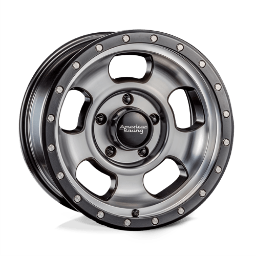 American Racing AR969 ANSEN OFFROAD Satin Black Machined W/ Satin Black Ring 18x9 +0 5X127 71.5