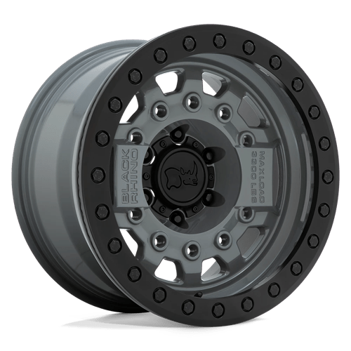 Black Rhino Hard Alloys AVENGER BEADLOCK Battleship Gray W/ Black Hardware 17x8.5 -30 6X139.7 112.1