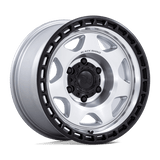 Black Rhino Hard Alloys BR018 VOYAGER Silver Machined W/ M-Black Lip 17x8.5 -10 6X139.7 106.1
